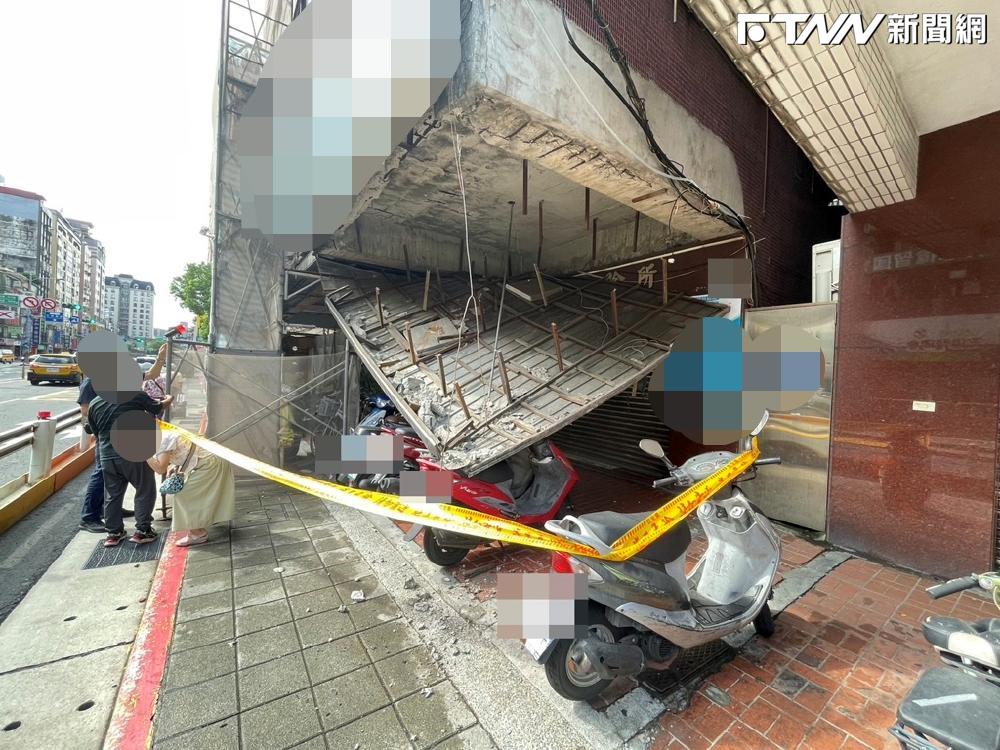 北市騎樓「天花板整片掉落」!3機車慘被重壓 屋主最高恐繳30萬